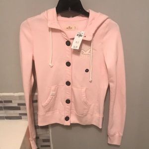 Pink Hollister button up cover up